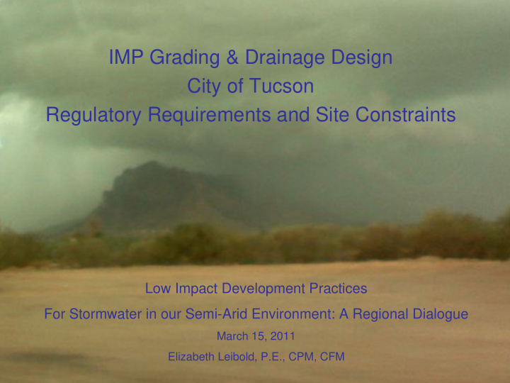 imp grading drainage design city of tucson regulatory