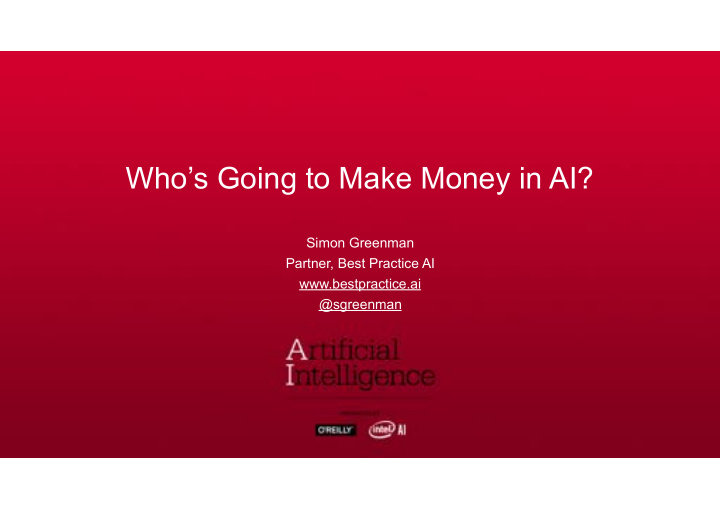 who s going to make money in ai