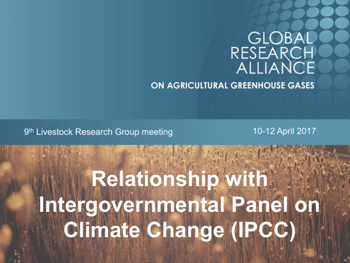 relationship with intergovernmental panel on climate