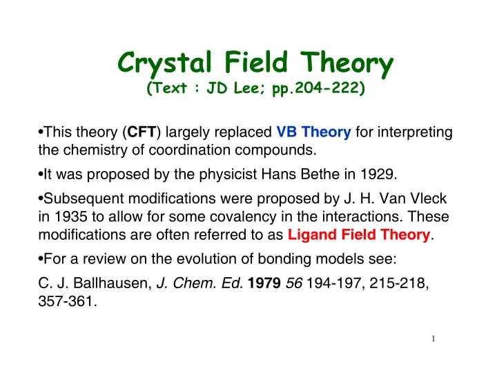 crystal field theory