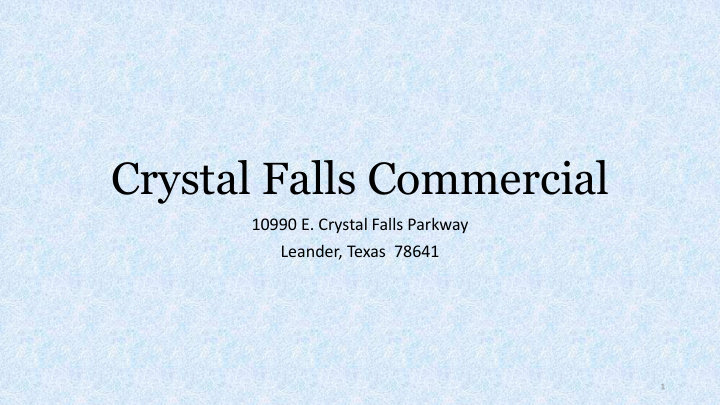 crystal falls commercial