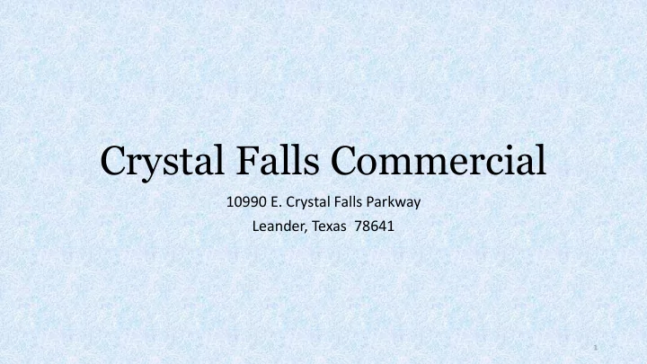crystal falls commercial