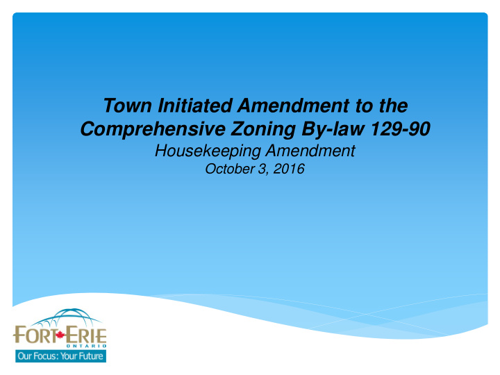 town initiated amendment to the comprehensive zoning by