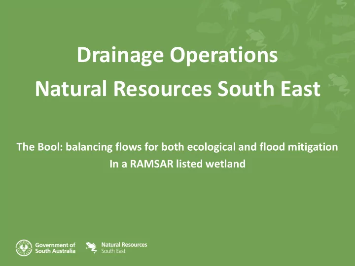 drainage operations