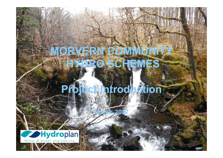 morvern community hydro schemes project introduction