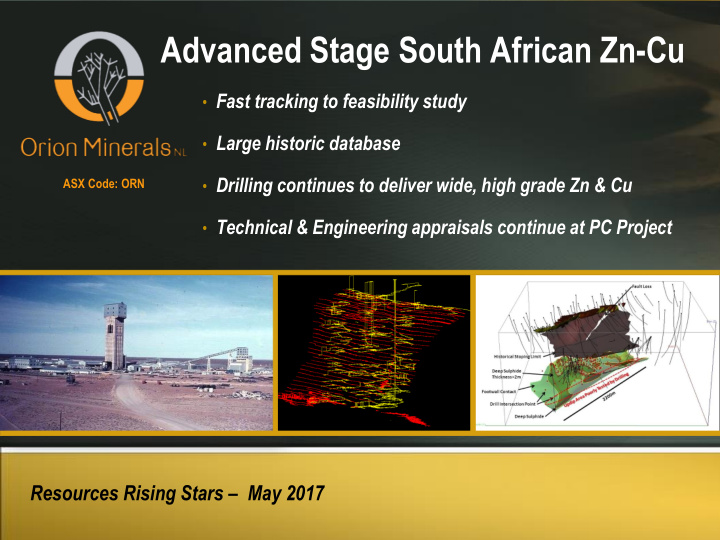 advanced stage south african zn cu