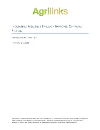 S TORAGE P RESENTATION T RANSCRIPT J ANUARY 21, 2016  This document was produced for review by the
