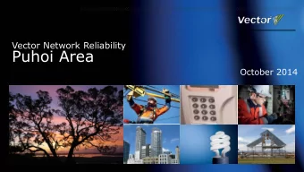 Puhoi Area  October 2014  Background  The Puhoi region is supplied by two HV    feeders; the