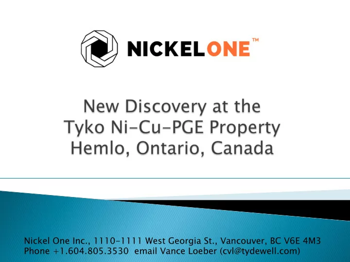 nickel one inc 1110 1111 west georgia st vancouver bc v6e