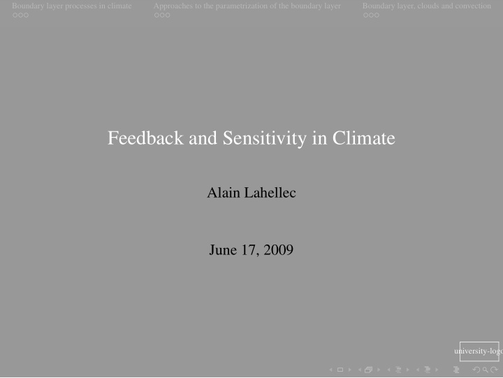 feedback and sensitivity in climate