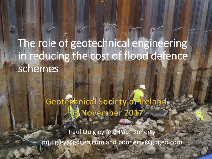 in in reducing the cost of f fl flood defence