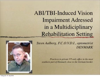 ABI/TBI-Induced Vision  Impairment Adressed  in a Multidiciplinary  Rehabilitation Setting  Steen