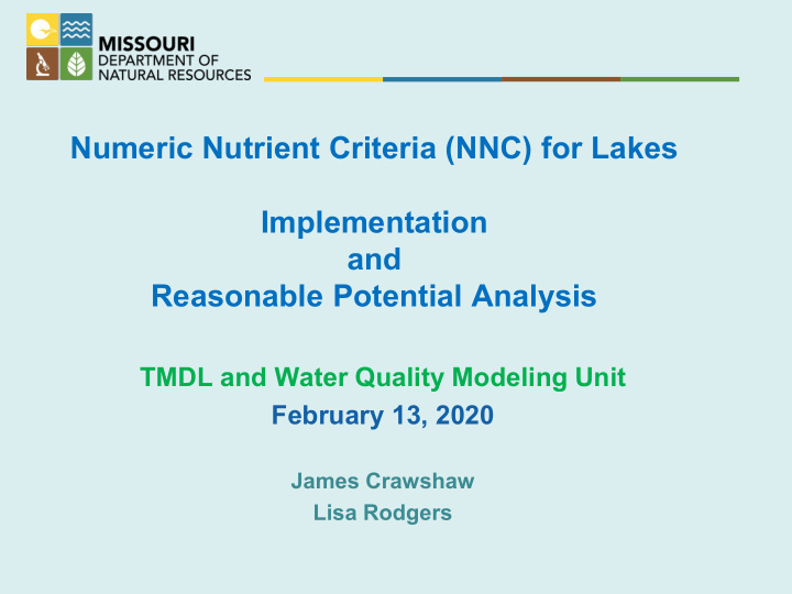 numeric nutrient criteria nnc for lakes implementation