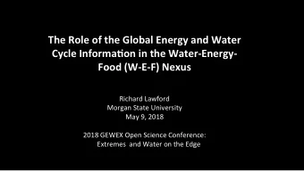 The  Role  of  the  Global  Energy  and  Water    Cycle  Informa8on