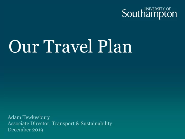 our travel plan