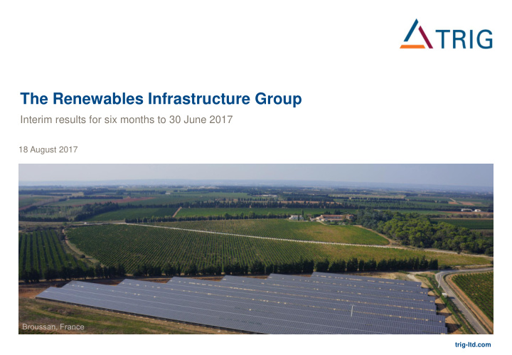 the renewables infrastructure group