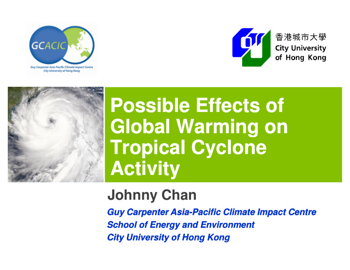 possible effects of possible effects of global warming on
