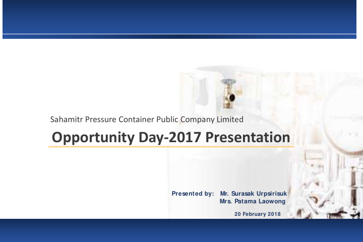 opportunity day 2017 presentation