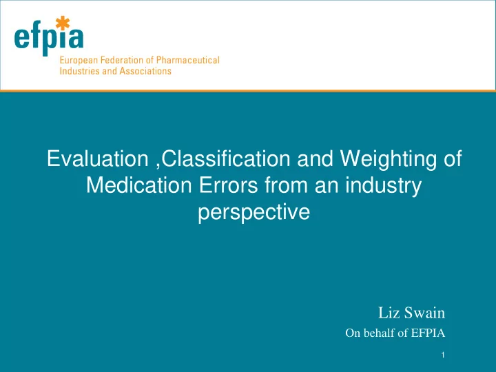 evaluation classification and weighting of medication