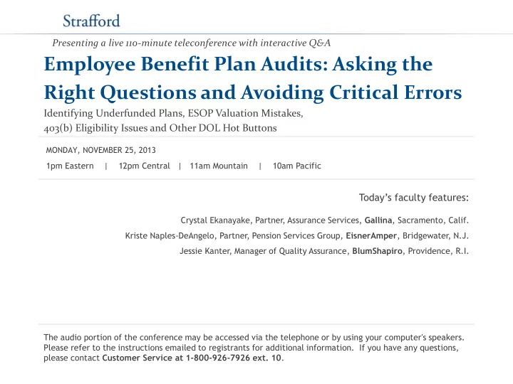 employee benefit plan audits asking the right questions