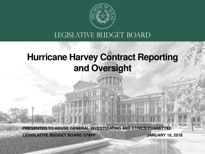 hurricane harvey contract reporting and oversight