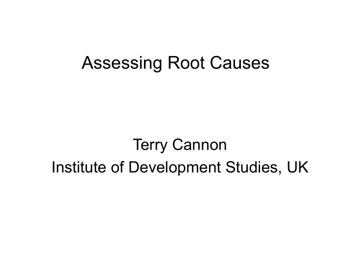 assessing root causes