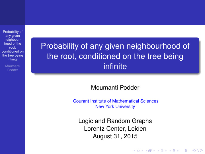 probability of any given neighbourhood of