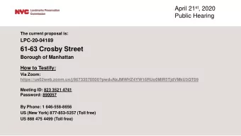 61-63 Crosby Street  Borough of Manhattan  How to Testify:  Via Zoom: