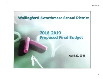 Budget  April  23,  2018  4/23/2018  Budgetary  Priorities  Providing  equity  and  excellence in