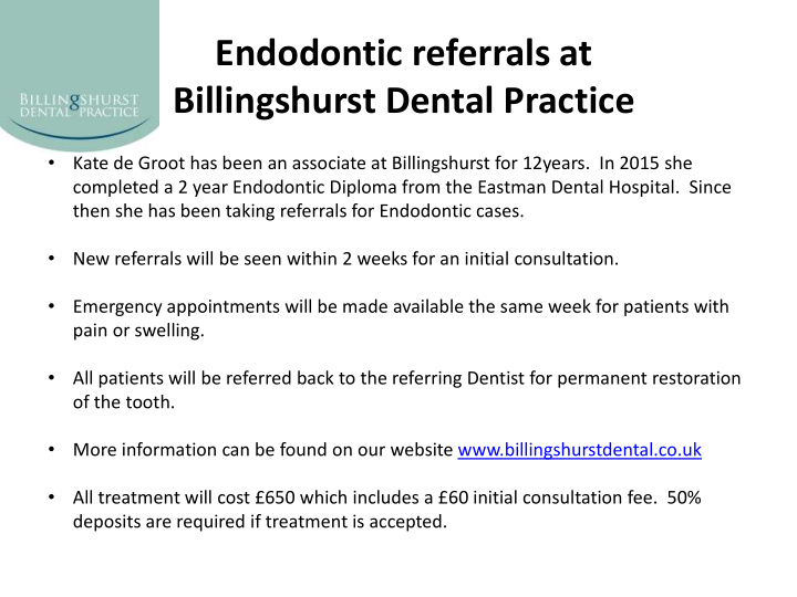 endodontic referrals at
