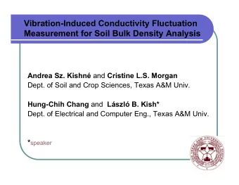 Vibration-Induced Conductivity Fluctuation  Measurement for Soil Bulk Density Analysis Andrea Sz.