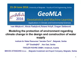 supply  Institute for Water Resources &quot;Jaroslav erni Institute for Water Resources