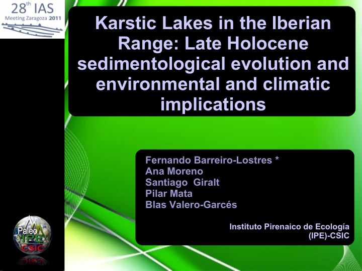 karstic lakes in the iberian range late holocene