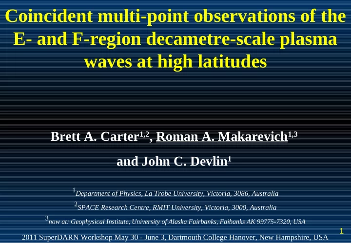 coincident multi point observations of the e and f region