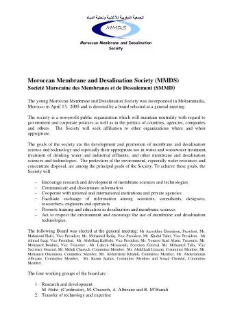 MM  MMDS  Moroccan Membrane and Desalination  Society  Moroccan Membrane and Desalination Society