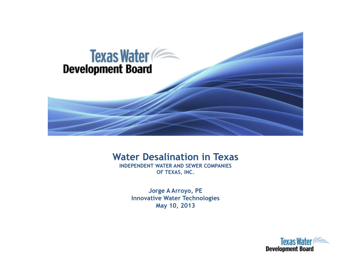 water desalination in texas