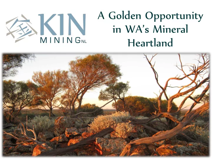 a golden opportunity