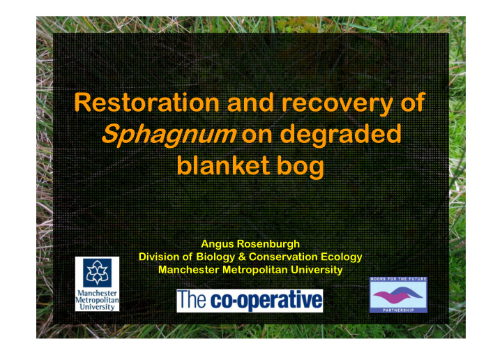 restoration and recovery of sphagnum on degraded blanket