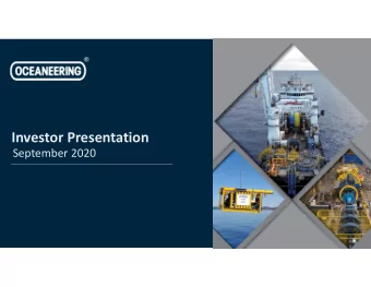 Investor Presentation  September 2020  Oceaneering.com  1  ForwardLooking Statements &amp;