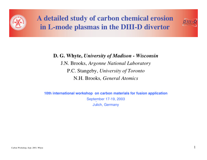 a detailed study of carbon chemical erosion