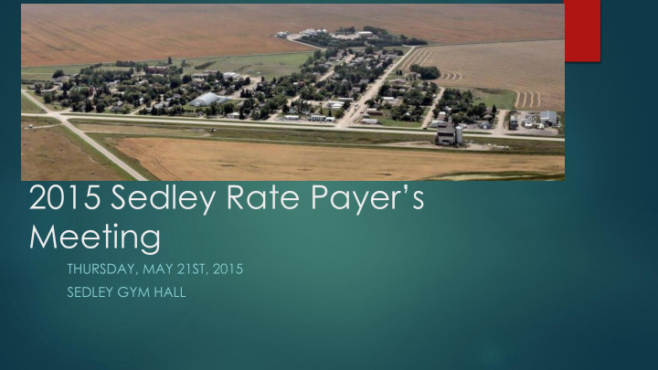 2015 sedley rate payer s meeting