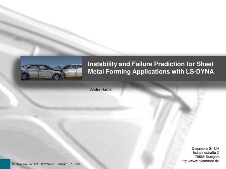 instability and failure prediction for sheet metal