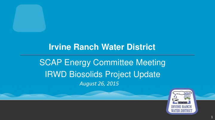 irvine ranch water district scap energy committee meeting