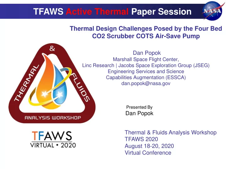 tfaws active thermal paper session