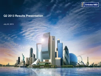Q2 2013 Results Presentation  July 22, 2013  1  Important Information  Disclaimer  The material in