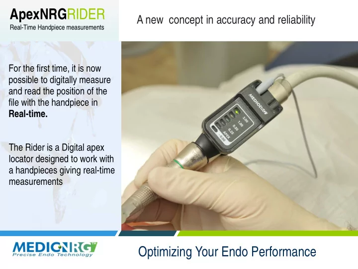 real time handpiece measurements
