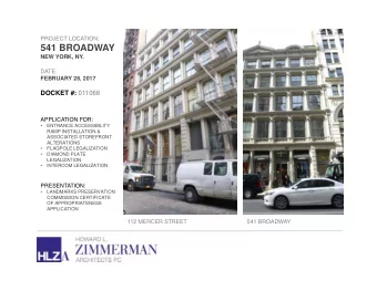 541 BROADWAY  NEW YORK, NY.  DATE:  FEBRUARY 28, 2017 DOCKET #: 011068  APPLICATION FOR: