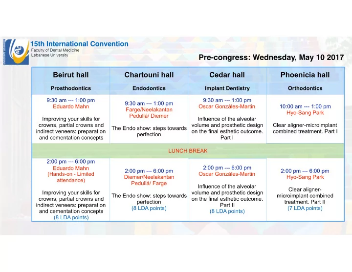 pre congress wednesday may 10 2017
