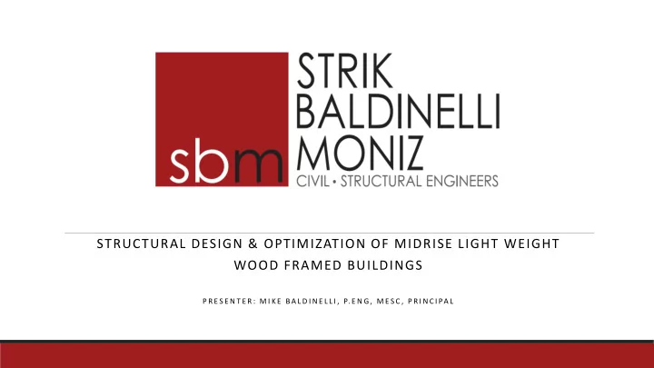 structural design optimization of midrise light weight