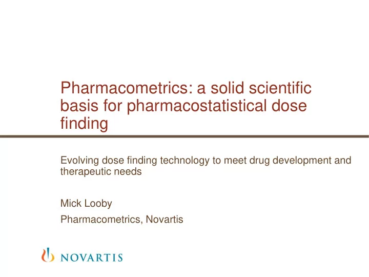 basis for pharmacostatistical dose